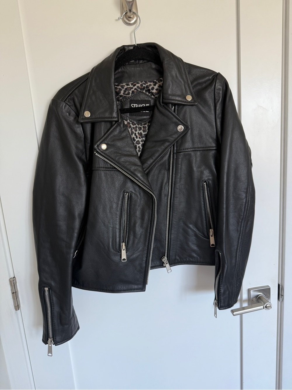 Straight to Hell Black Leather Jacket - Bristol (wears like a Small)